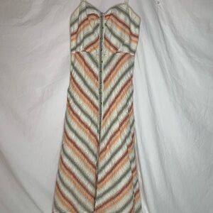 Free People maxi sundress sizeM adjustable straps front buttons front slit